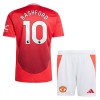 Maillot de Supporter Manchester United Rashford 10 Domicile 2024-25 Pour Enfant